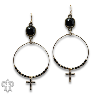 Rhinestone cross earring with Austrian crystal
