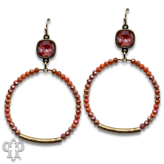 Beaded circle earring, Austrian crystal