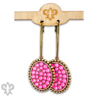 Neon Austrian crystal oval earring