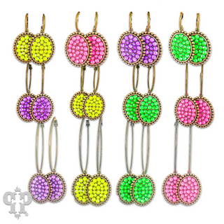 Neon Austrian crystal oval earring