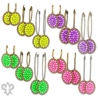 Neon Austrian crystal oval earring