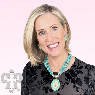 Turquoise and 18k gold dipped concho pendant necklace