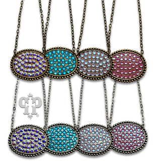 Austrian crystal medium oval necklace