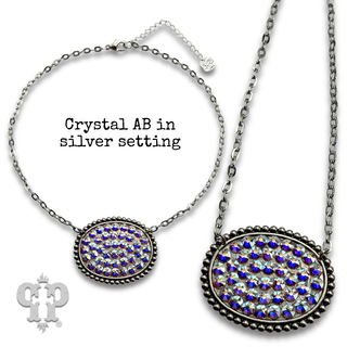 Austrian crystal medium oval necklace
