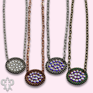 Austrian crystal mini oval necklace