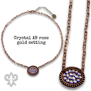 Austrian crystal mini oval necklace
