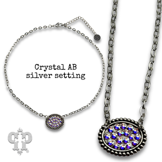 Austrian crystal mini oval necklace