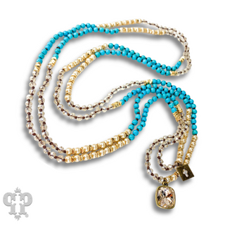 Wrap around bead necklace with Austrian crystal