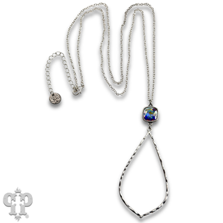 Teardrop chain necklace with Austrian crystal