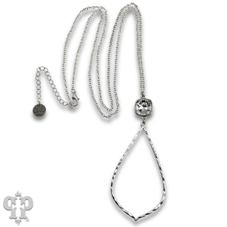 Teardrop chain necklace with Austrian crystal