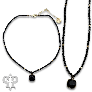 Austrian square crystal bead necklace, 10mm