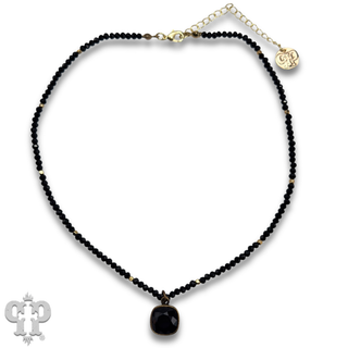 Austrian square crystal bead necklace, 10mm