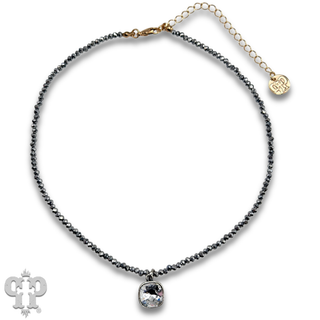 Austrian square crystal bead necklace, 10mm