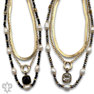 Three strand necklace with Austrian crystal