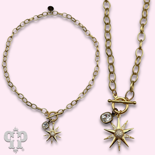 Starburst necklace with Austrian crystal