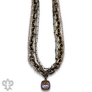 Four strand necklace with Austrian crystal