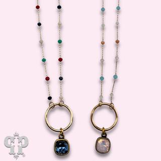 Multi-color bead choker with Austrian crystal