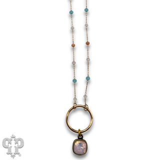 Multi-color bead choker with Austrian crystal