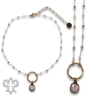 Multi-color bead choker with Austrian crystal