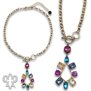 Rhinestone pendant necklace with Austrian crystal