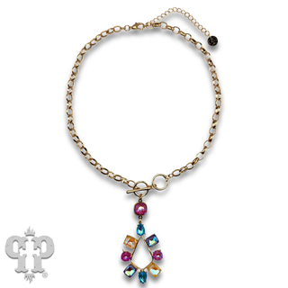 Rhinestone pendant necklace with Austrian crystal