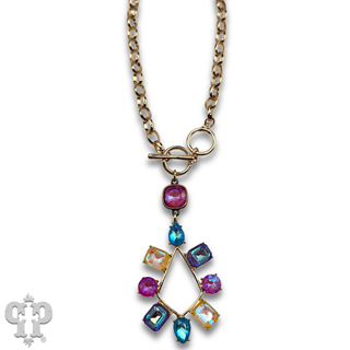 Rhinestone pendant necklace with Austrian crystal