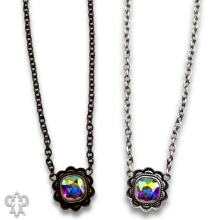 Western ruffle edge drop necklace