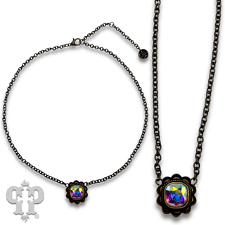 Western ruffle edge drop necklace