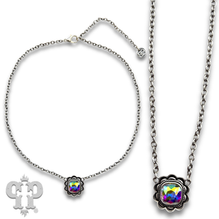 Western ruffle edge drop necklace