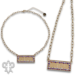 Rectangle rhinestone pendant necklace, Austrian crystals