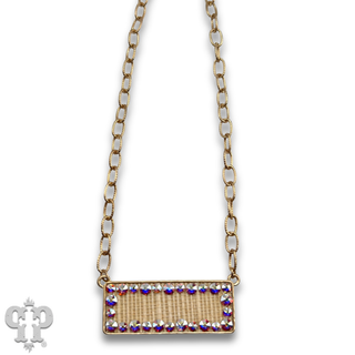 Rectangle rhinestone pendant necklace, Austrian crystals