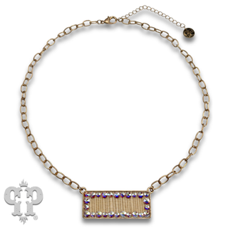 Rectangle rhinestone pendant necklace, Austrian crystals