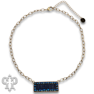 Rectangle rhinestone pendant necklace, Austrian crystals