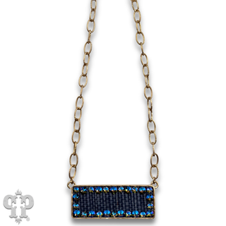 Rectangle rhinestone pendant necklace, Austrian crystals
