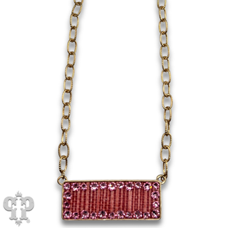 Rectangle rhinestone pendant necklace, Austrian crystals