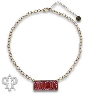 Rectangle rhinestone pendant necklace, Austrian crystals