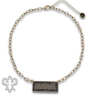 Rectangle rhinestone pendant necklace, Austrian crystals