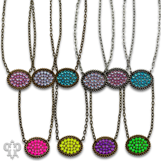 Austrian crystal small oval necklace