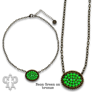 Austrian crystal small oval necklace