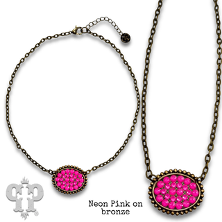 Austrian crystal small oval necklace