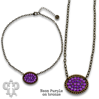 Austrian crystal small oval necklace