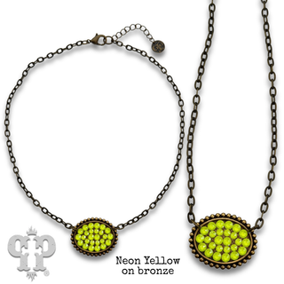 Austrian crystal small oval necklace