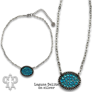 Austrian crystal small oval necklace
