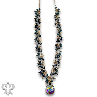 Cluster bead necklace, Austrian crystal
