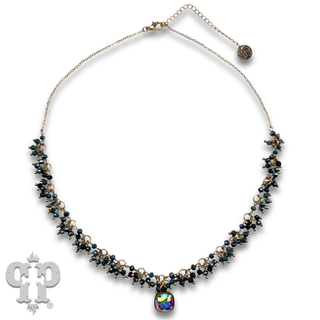 Cluster bead necklace, Austrian crystal