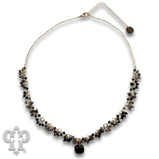 Cluster bead necklace, Austrian crystal