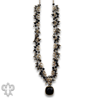 Cluster bead necklace, Austrian crystal