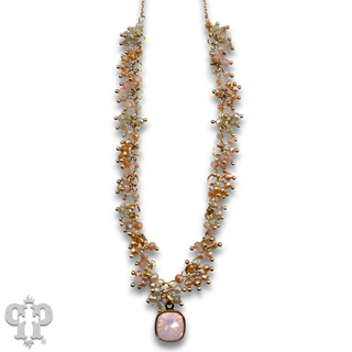 Cluster bead necklace, Austrian crystal
