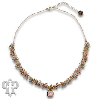 Cluster bead necklace, Austrian crystal