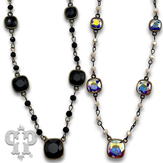 Linked bead and Austrian crystal necklace